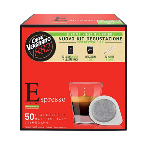 ESE Vergnano Espresso 50 saszetek + cukier i kubki